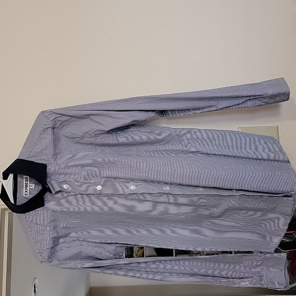 Express, blue collard, stripes, extra slim medium - Picture 1 of 1
